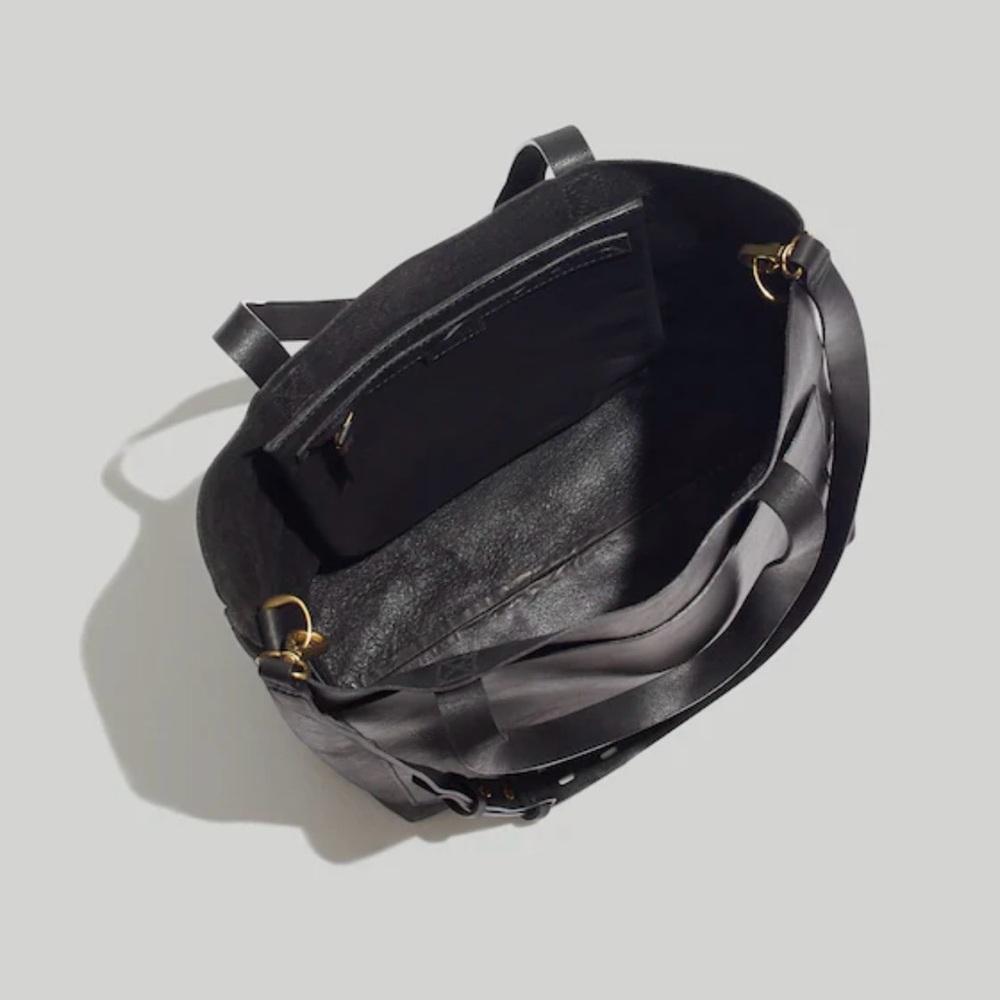 NEW WITH TAGS Madewell The Medium Transport Tote in Black Leather NWT - Picture 2 of 3